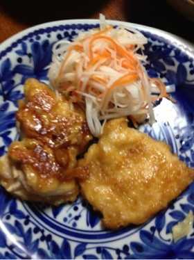 パックのガリと醤油で鶏の生姜焼きの画像