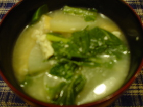 あぼし(青菜)の粕汁