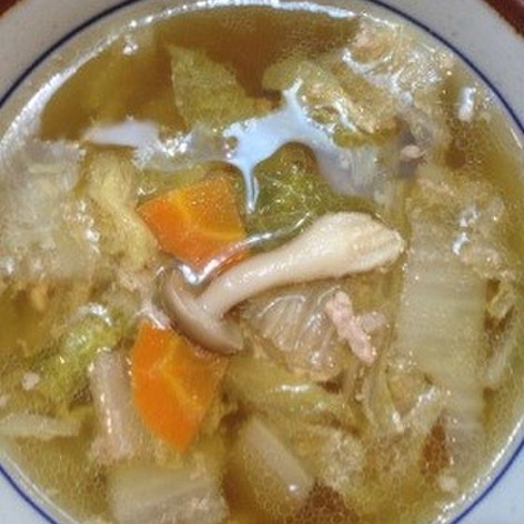 白菜とひき肉のスープ