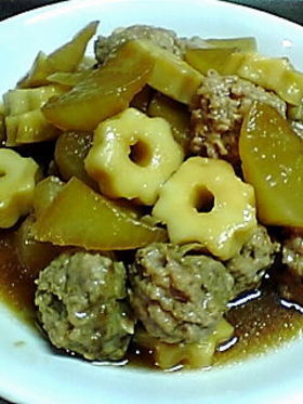 圧力鍋で☆大根と肉団子の煮物