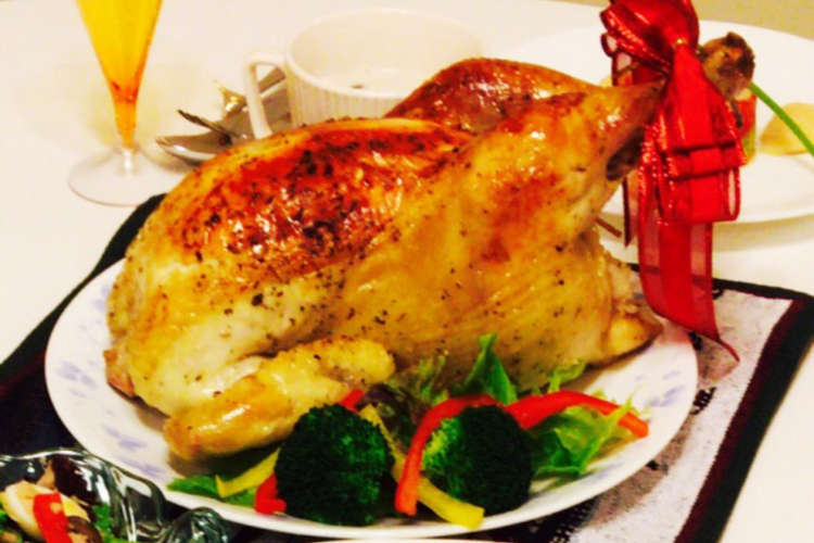 丸鶏ローストチキン ピラフ詰め レシピ 作り方 By カリメロさま クックパッド 簡単おいしいみんなのレシピが350万品