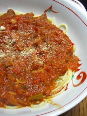 トマトのピリ辛パスタソースの画像