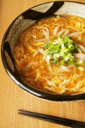お店顔負け!生姜香るかきたまとろみうどん