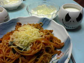 チキンとほうれん草のスパゲッティ