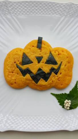 かぼちゃのホットケーキ♪ハロウィンに♪