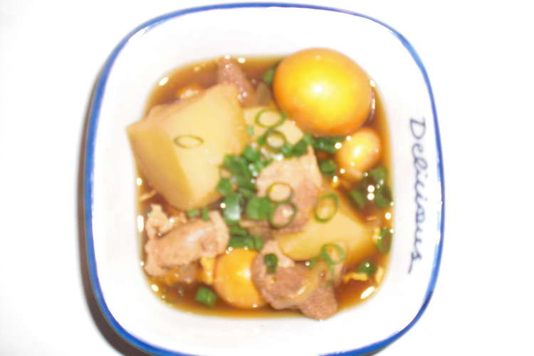 鶏玉ひも キンカン の肉じゃが煮 レシピ 作り方 By ドラゴンフィッシュ クックパッド