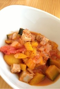 簡単！塩豚と秋野菜のトマト煮