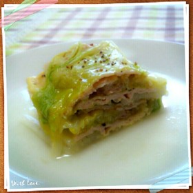 レンジ☆白菜と豚肉の中華ミルフィーユ蒸し