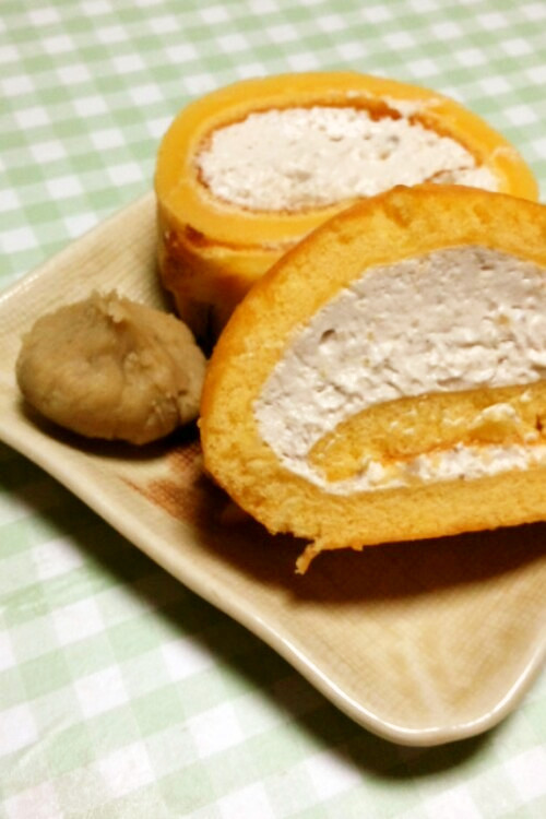 天ぷら粉で作る☆本格栗のロールケーキの画像