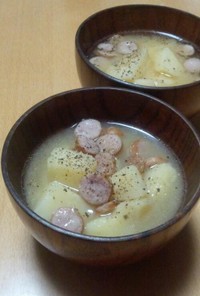 ポテトとウインナーお味噌汁～(≧▽≦)
