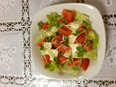 木綿豆腐とトマトのサラダの写真