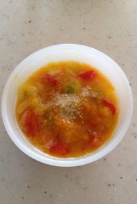 離乳食 かぼちゃとプチトマトのスープ