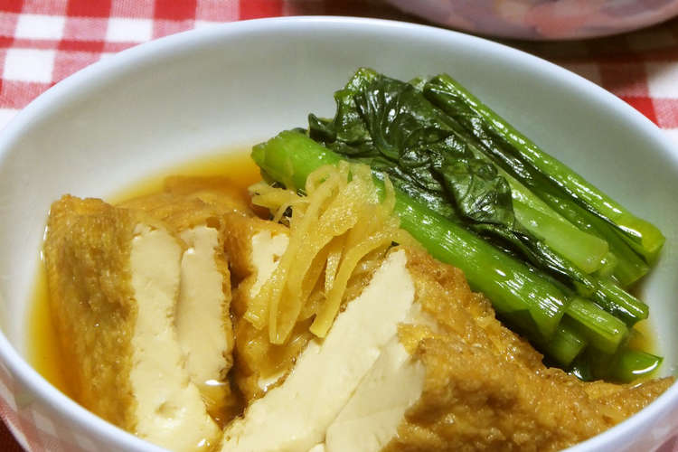 小松菜と厚揚げのあっさり煮物 レシピ 作り方 By まんまるまうちゃん クックパッド 簡単おいしいみんなのレシピが351万品