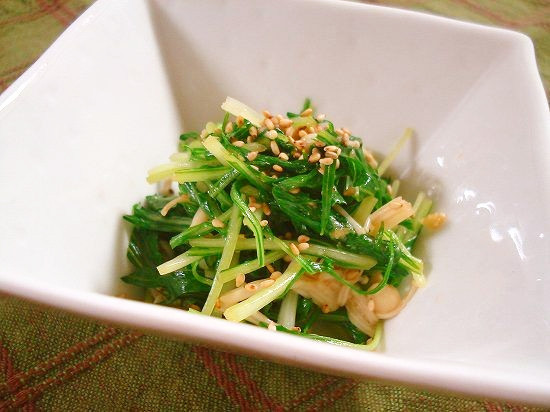 水菜とえのき茸のナムルの画像