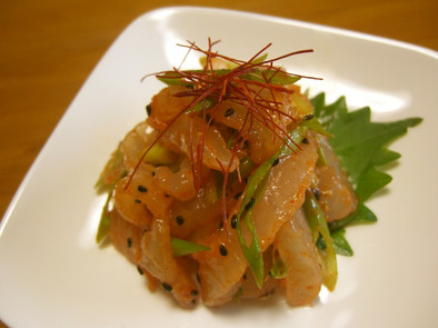 オモニ♪韓国のお刺身　鯛のフェの写真