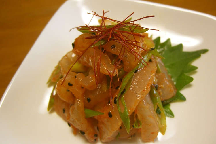 オモニ 韓国のお刺身 鯛のフェ レシピ 作り方 By Marilin36 クックパッド 簡単おいしいみんなのレシピが361万品