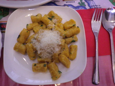 イタリア伝統料理：カボチャのニョッキの写真