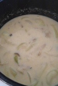 ホタテ茹で汁クラムチャウダー