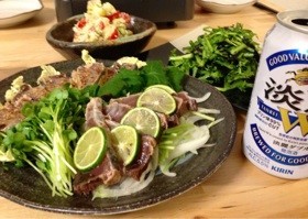 鰹のたたきカルパッチョ。白ワインのあてに