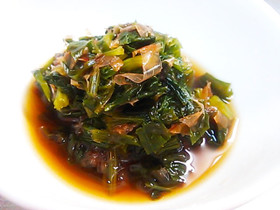 セロリの葉の佃煮風煮びたし