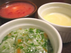 野菜たっぷりにゅうめんとコーンスープ