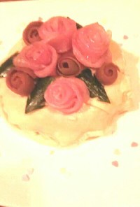 薔薇デコレーションのご飯ケーキ