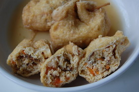 イカそぼろのきんちゃく煮