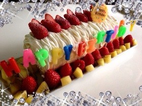☆ロールケーキ☆誕生日☆デコレーション☆の画像
