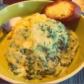 ほうれん草のクリームオムライス♡♡