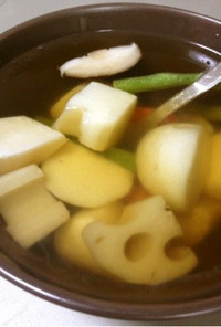 冷凍野菜の残業和風スープ