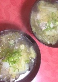  白菜の鍋風スープ