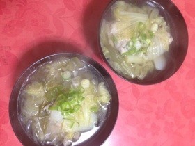 白菜の鍋風スープ
