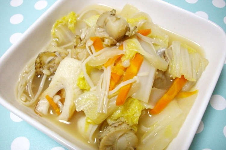 ベビーホタテと白菜の炒め煮 レシピ 作り方 By まぶたん クックパッド 簡単おいしいみんなのレシピが357万品