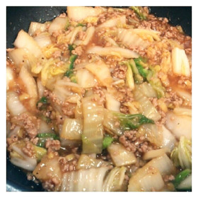白菜と生姜の豚挽肉あんかけ