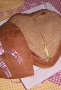 バレンタインにハートのサンドイッチ