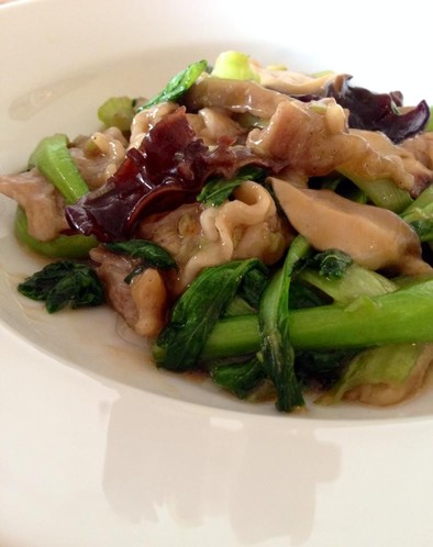 青梗菜とキクラゲの中華炒めの写真