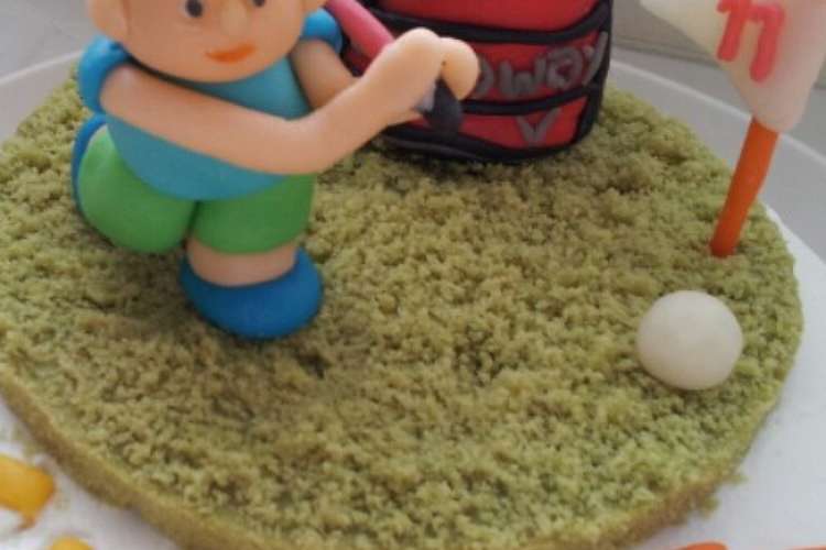 誕生日ケーキ マジパンでゴルフケーキ レシピ 作り方 By たいさくまま クックパッド