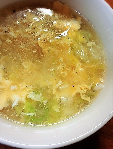 白菜と卵のとろとろ中華スープ♡の画像