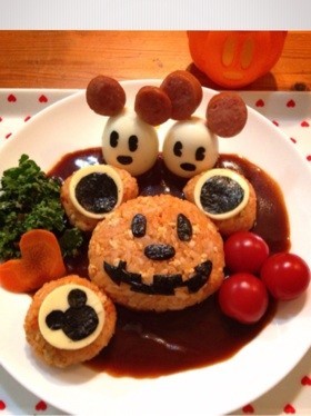 ハロウィンミッキーオムライス☻