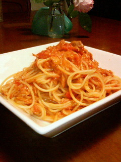 ツナのトマトクリームパスタ