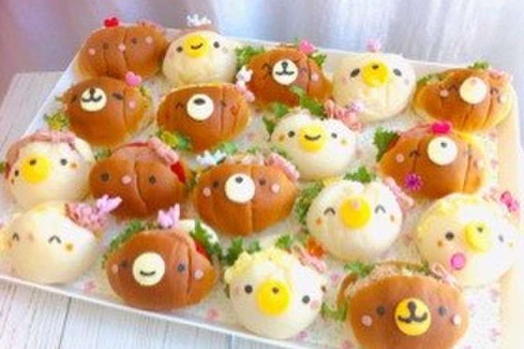 ロールパンでサンドイッチキャラ弁 レシピ 作り方 By Mayumi クックパッド