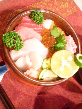 簡単♫豪華☆海鮮丼☆