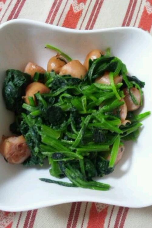 ほうれん草とウインナーのソテー♪ by himeღ 【クックパッド】 簡単おいしいみんなのレシピが334万品