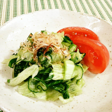 青梗菜・きゅうりとレタスの和風サラダ♪の写真