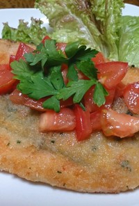 鮭のチーズパン粉焼き☆トマトソース