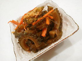 子供も食べるゴーヤの醤油酢漬けおつまみ♪