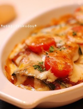 トースターで♬かぼちゃのトマトチーズ焼き
