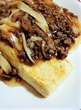豆腐ステーキの挽肉あんかけ♡