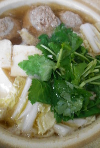 ミニハンバーグと白菜とミニ豆腐で鍋