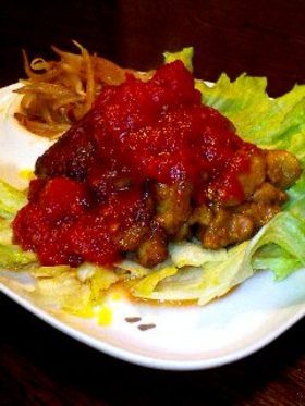 ・・カレーチキンのアジアン風・・